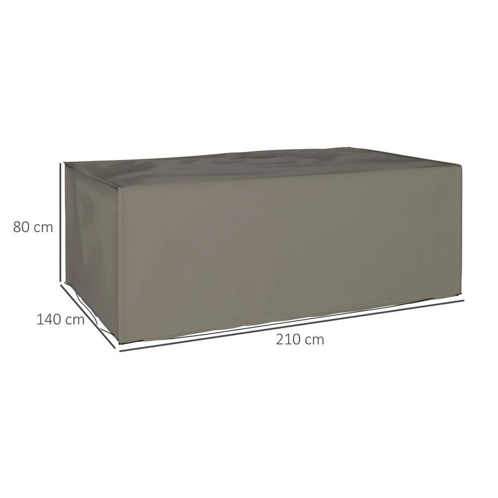 Outsunny Outsunny 210x140x80cm UV Rain Protective Cover for Garden Rattan Furniture Grey - Uncategorized Cover