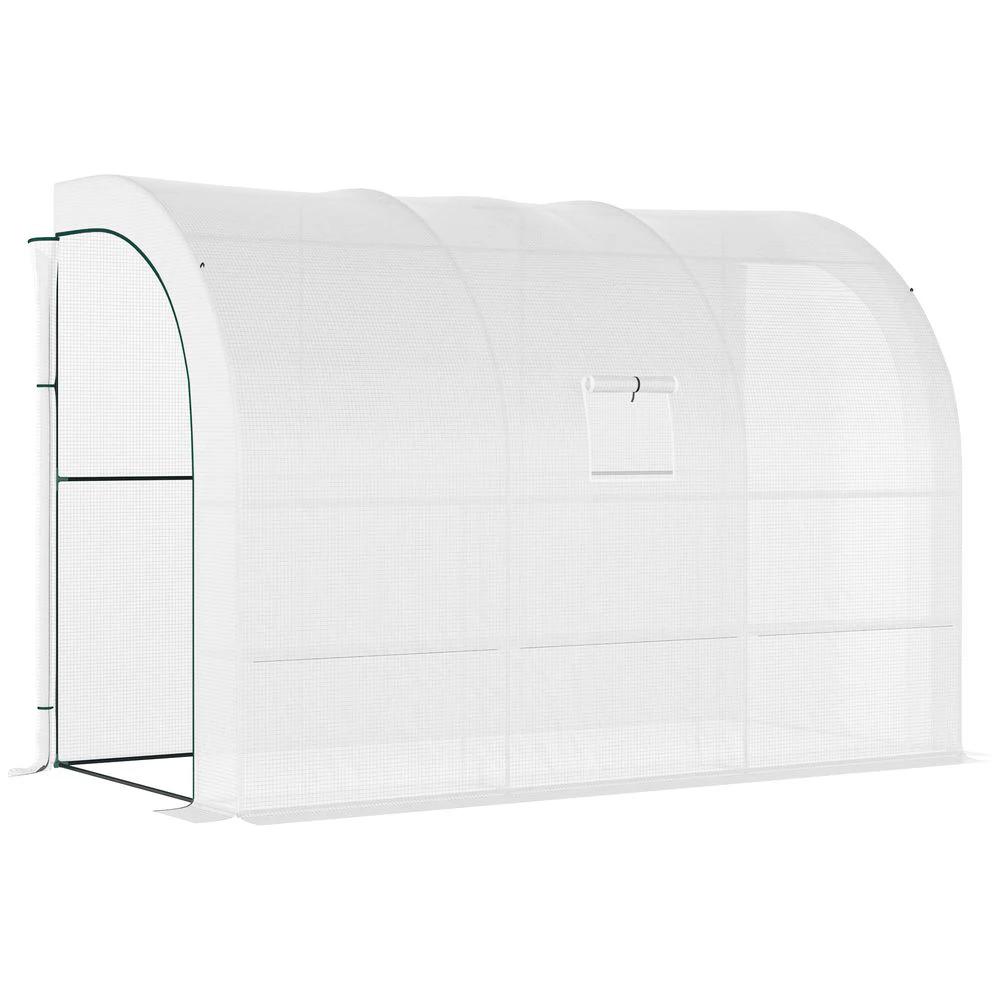 300 x 150 x 213 Plant Greenhouse Garden Nursery w/ Cover Window, White by Outsunny