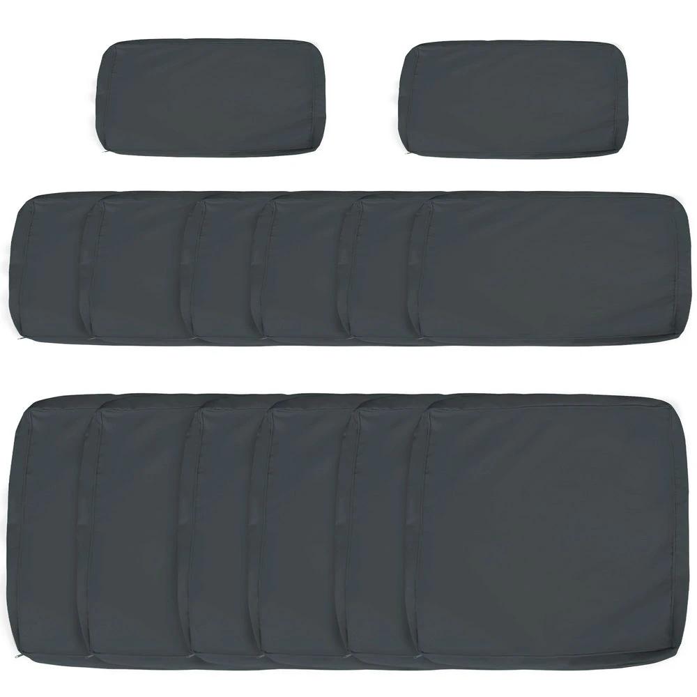 Outsunny Garden Rattan Sofa Set Polyester Cover Replacement No Cushion Grey - Uncategorized Cover