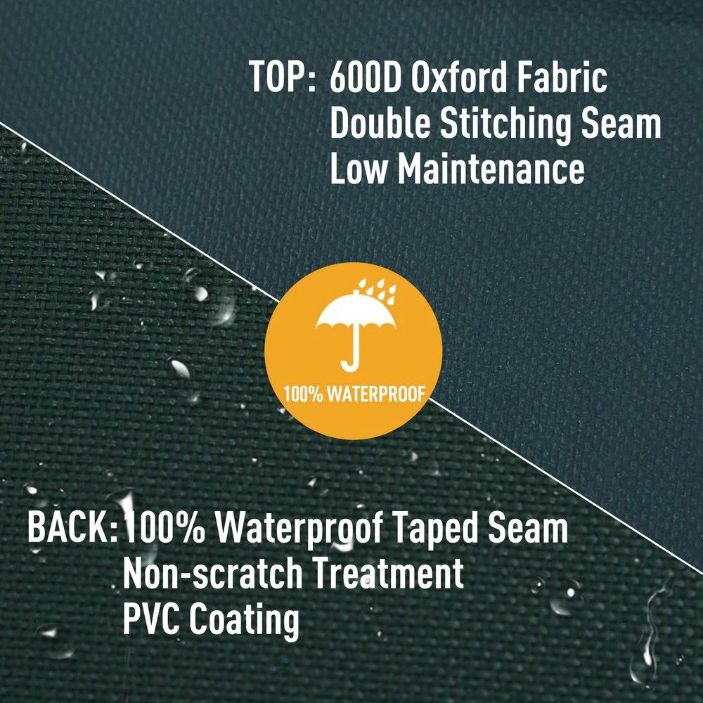 Outsunny PVC Coated Large Round 600D Waterproof Outdoor Furniture Cover Green - Uncategorized Cover