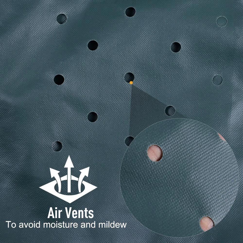 Outsunny PVC Coated Large Round 600D Waterproof Outdoor Furniture Cover Green - Uncategorized Cover