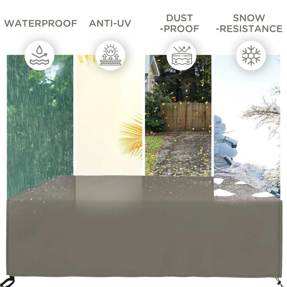Outsunny Large Garden Set Square Cover Outdoor Furniture Waterproof Resist Fade by Outsunny