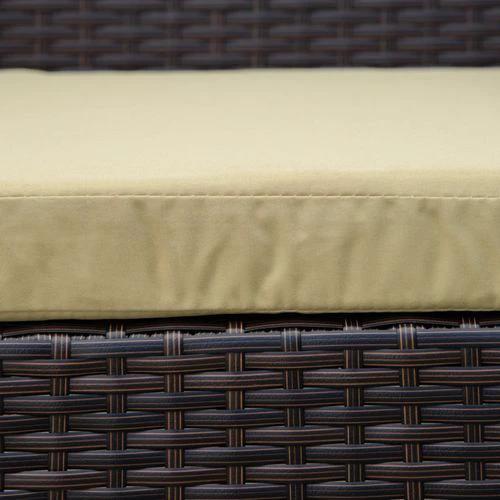 3Pc Rattan Bistro Set, Patio , Sofa Coffee Table and Chairs Sets Beige by Outsunny