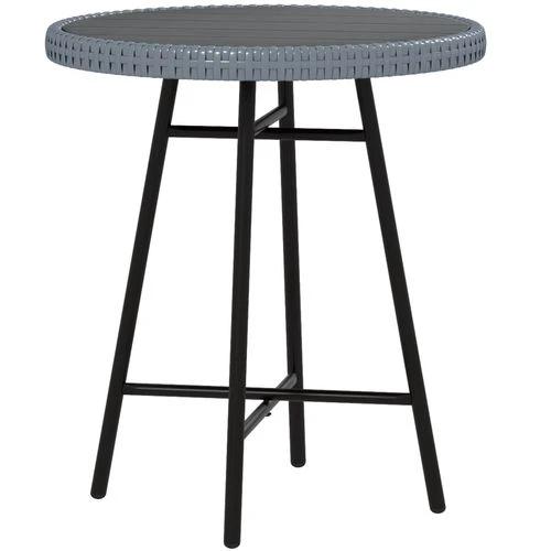 Outsunny Outsunny PE Rattan Side Table for Indoor, Outdoor, Balcony, Patio, Grey -
