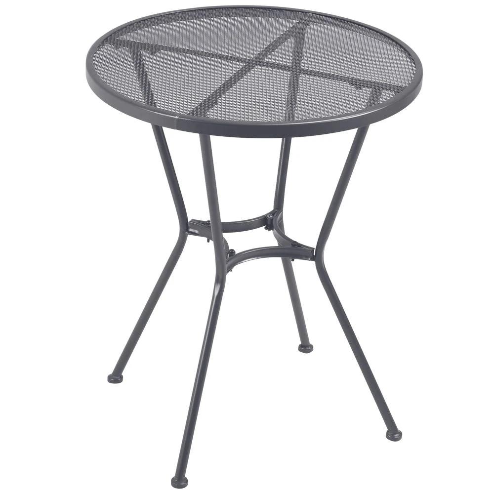 Outsunny 60cm Round Dining Table Metal Bistro Table with Mesh Tabletop grey - Uncategorized Dining Table