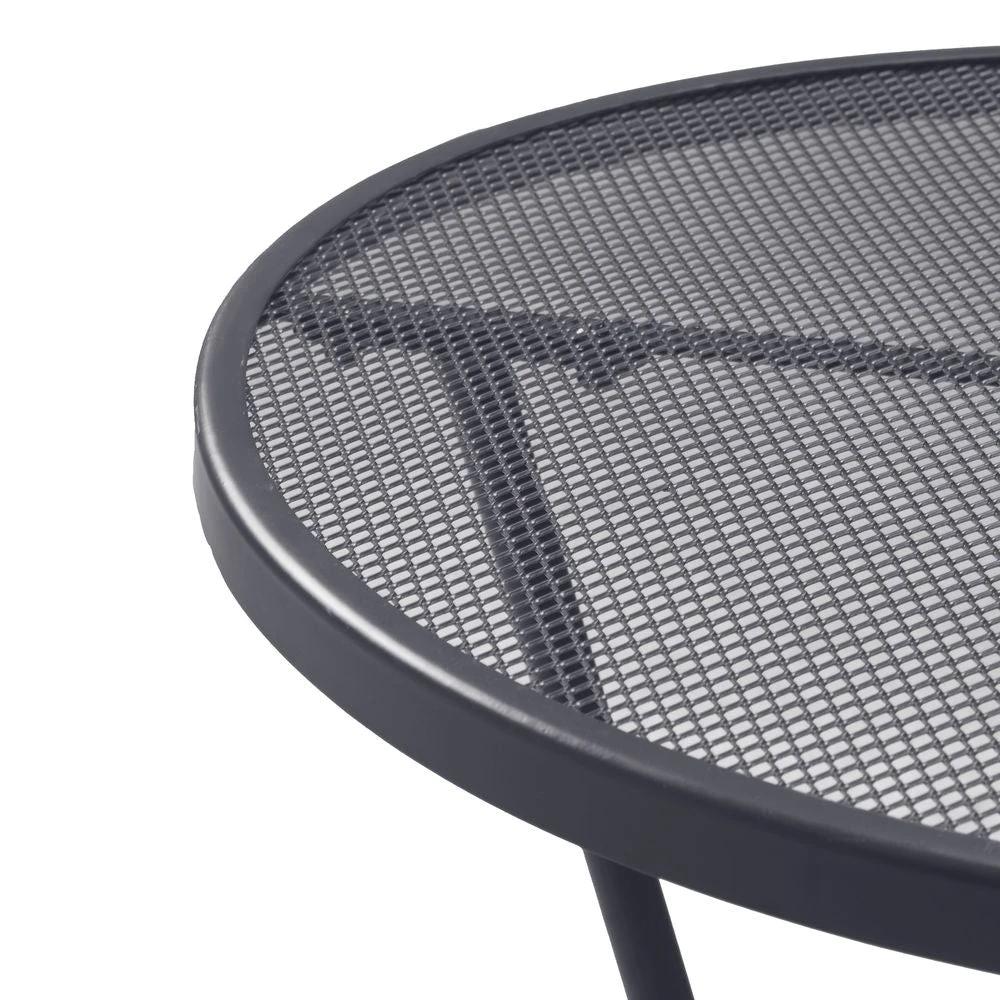 Outsunny 60cm Round Dining Table Metal Bistro Table with Mesh Tabletop grey - Uncategorized Dining Table