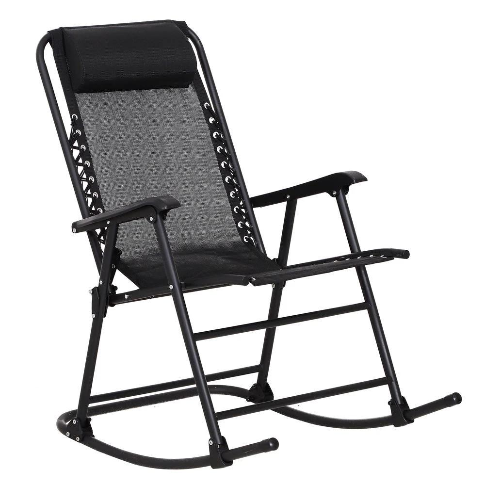 Outsunny Folding Rocking Chair Outdoor Portable Zero Gravity Chair by Outsunny