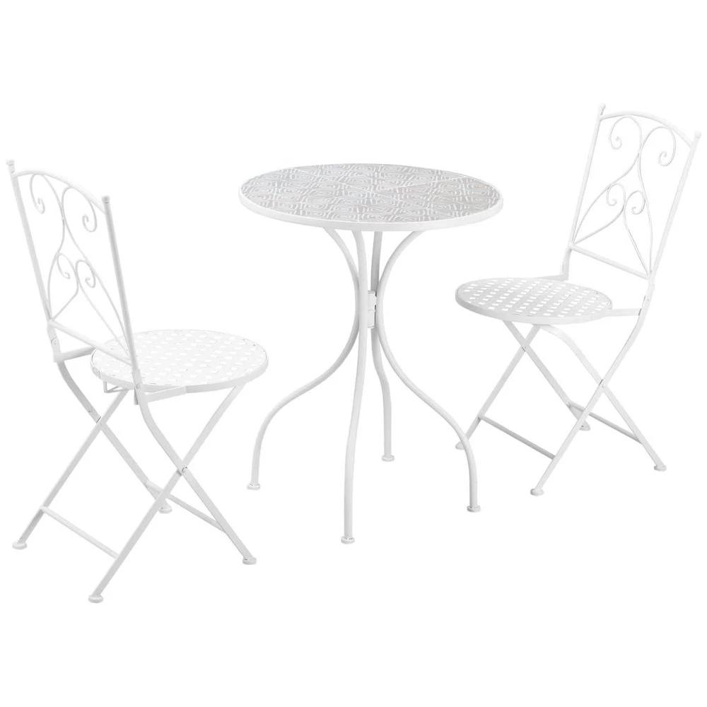 3 Piece Garden Bistro Set w/ Mosaic Top for Patio, Balcony, Poolside by Outsunny