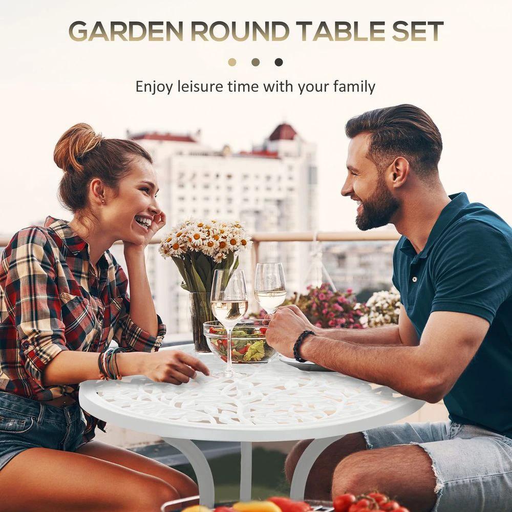 Outsunny Outsunny Aluminium Bistro Set Garden Coffee Table Chair Outdoor Dining Set - Uncategorized Garden Set