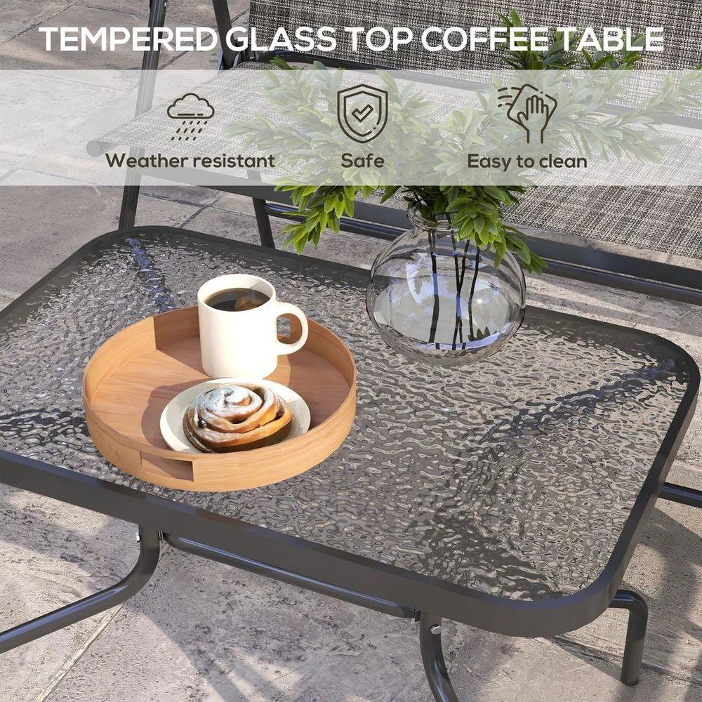 Outsunny Patio Furniture Set, Garden Set with Table, Foldable Chairs, a Loveseat by Outsunny