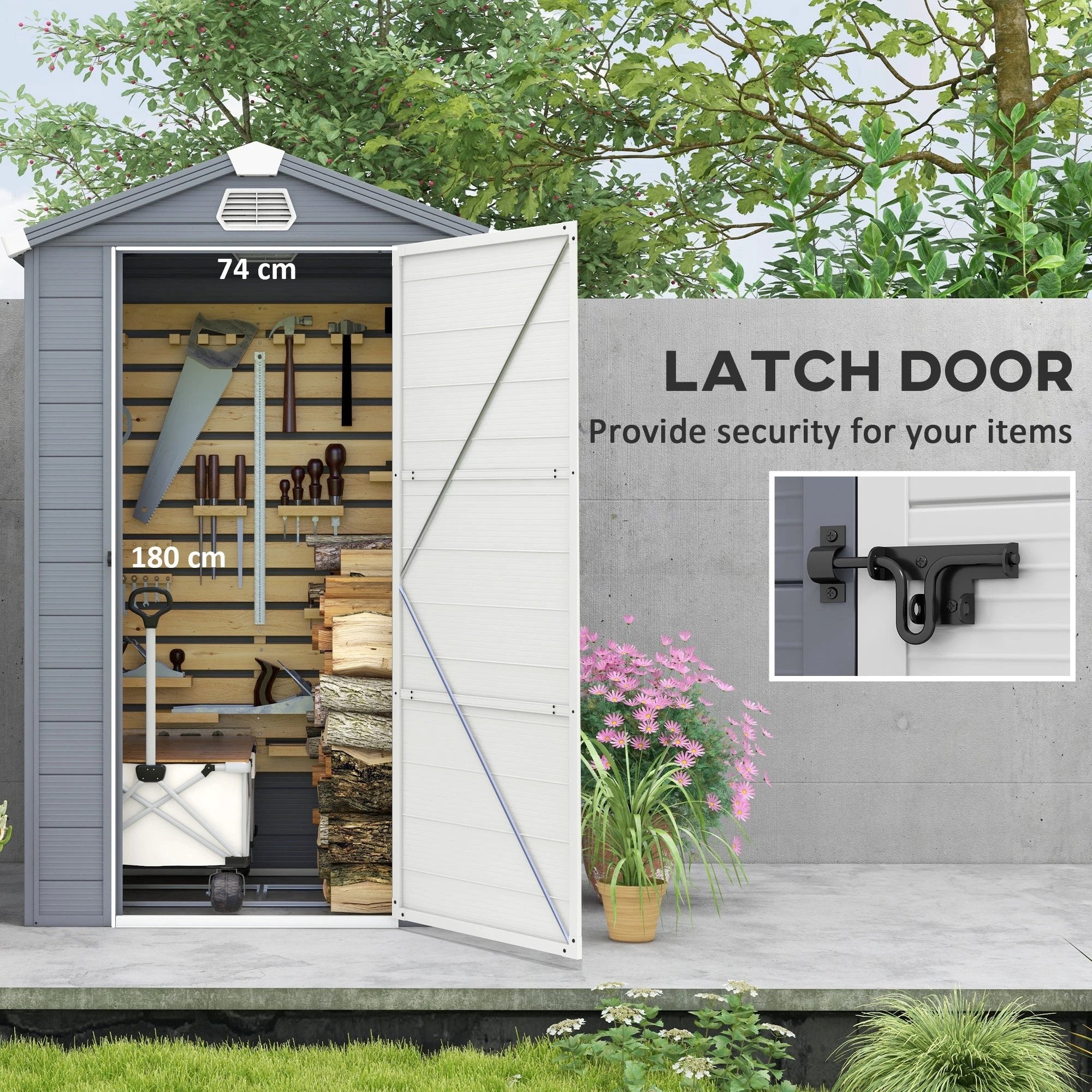 Outsunny Outsunny Garden Shed Storage with Foundation Kit and Vents - Garden Shed