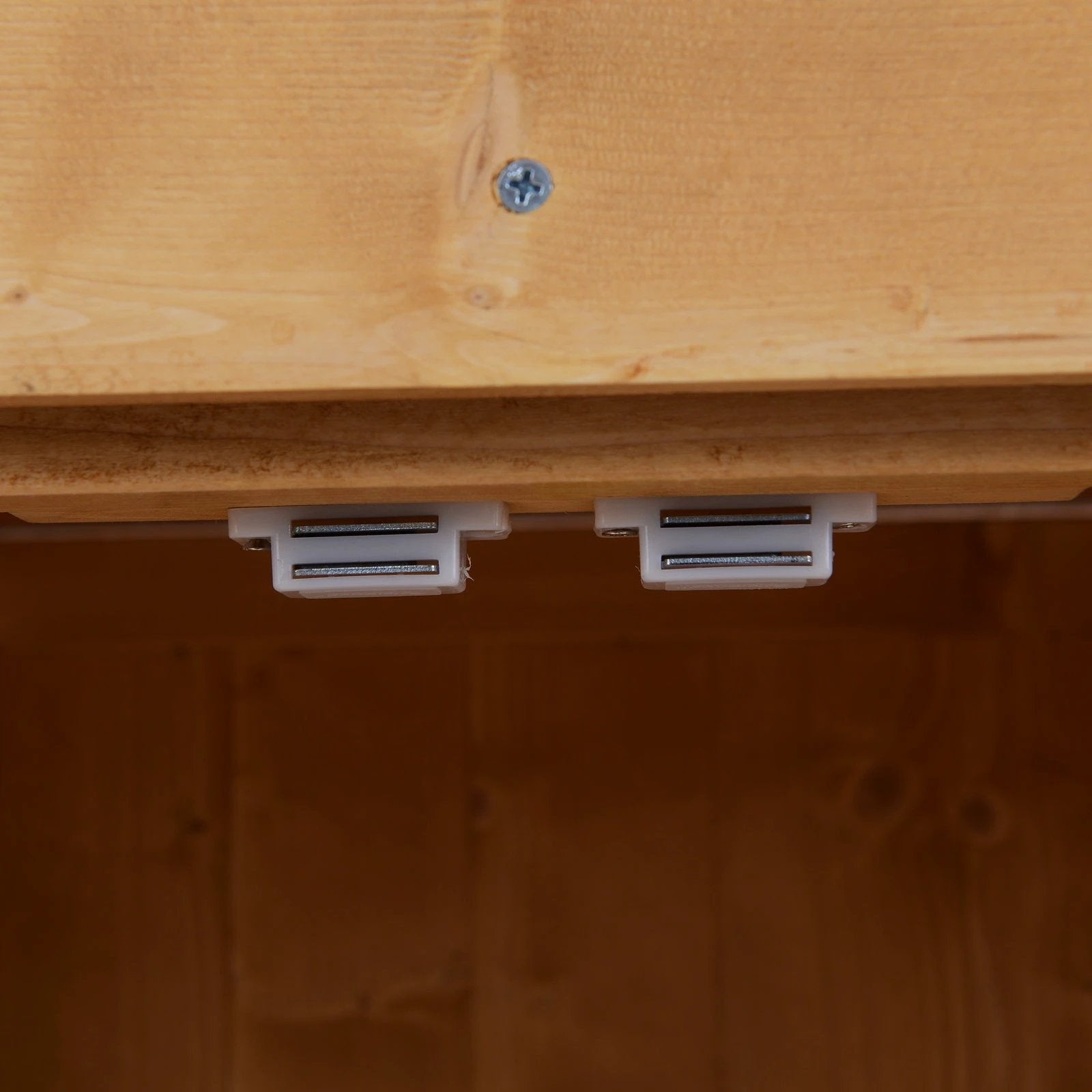 74x43x88cm Garden Shed Storage Wooden Chest Double Doors Shelf Hinged Roof by Outsunny