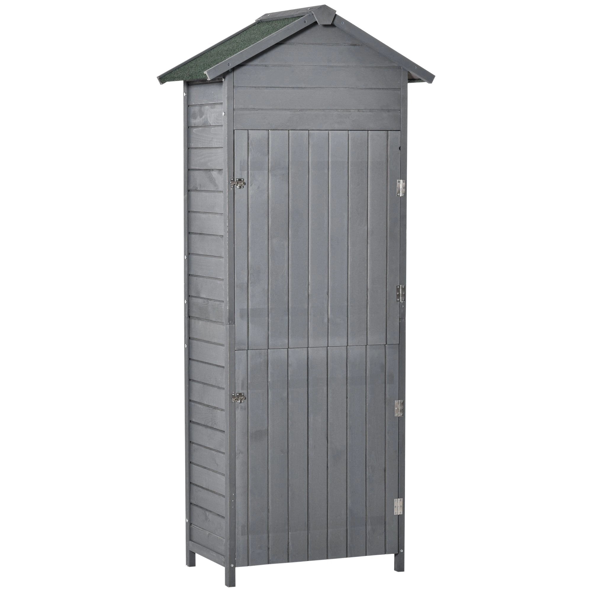 Outsunny Garden Shed Wooden Timber Garden Storage Shed Tilted-felt Roof & Lockable Doors - Garden Shed