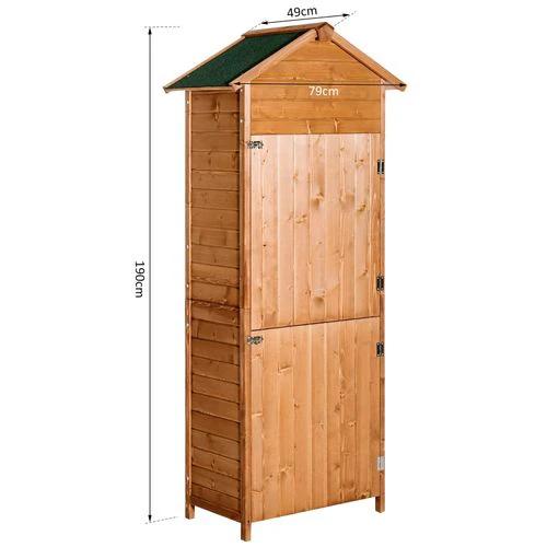Garden Shed Wooden Timber Garden Storage Shed Tilted-felt Roof & Lockable Doors by Outsunny