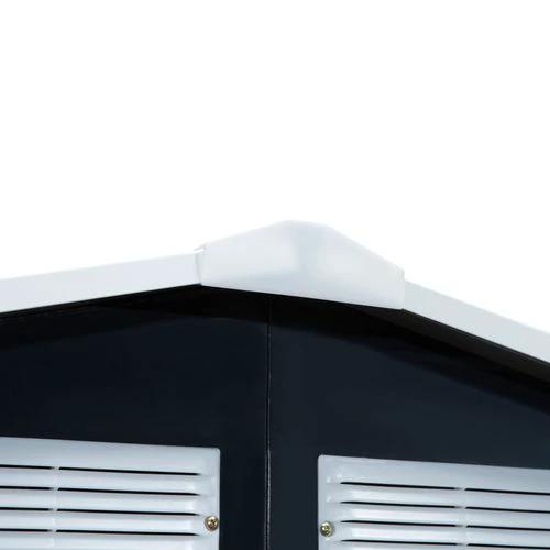 Lockable Garden Shed Large Patio Roofed Foundation 7ft x 4ft,Grey Vent by Outsunny