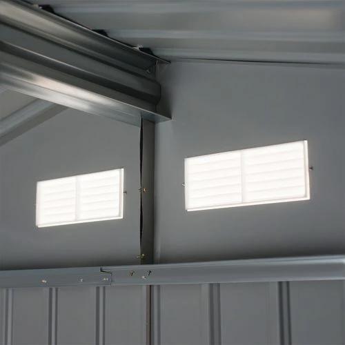 Outsunny Metal 9x6 ft Garden Shed Storage Door Roof Building Container-Green - Garden Shed