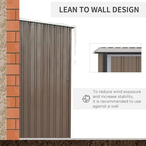 Outdoor Storage Shed Steel Garden Shed with Lockable Door Brown by Outsunny