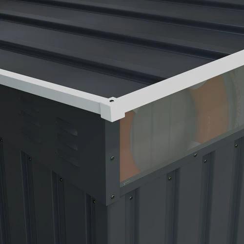 Outsunny 6.5x4FT Garden Shed with Foundation Lockable Metal Tool Shed Grey by Outsunny