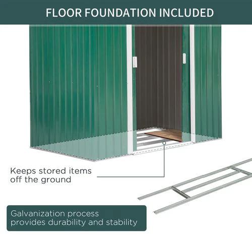 Outsunny Outsunny Garden Shed Storage Unit w/Locking Door Floor Foundation Vent Green - Garden Shed