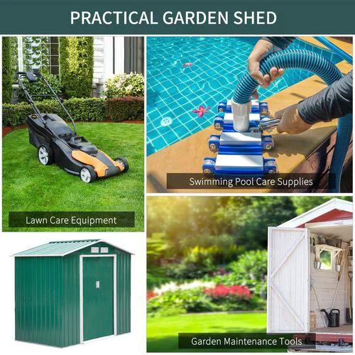 Outsunny Outsunny Garden Shed Storage Unit w/Locking Door Floor Foundation Vent Green - Garden Shed