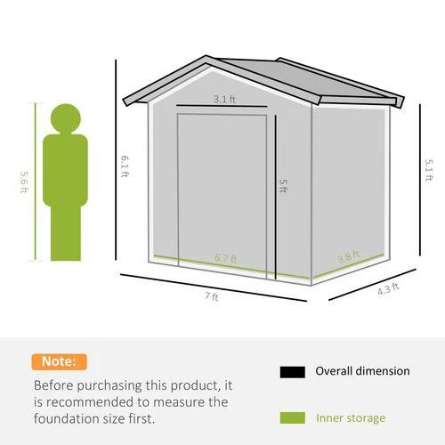 Outsunny Outsunny Garden Shed Storage Unit w/Locking Door Floor Foundation Vent Green - Garden Shed