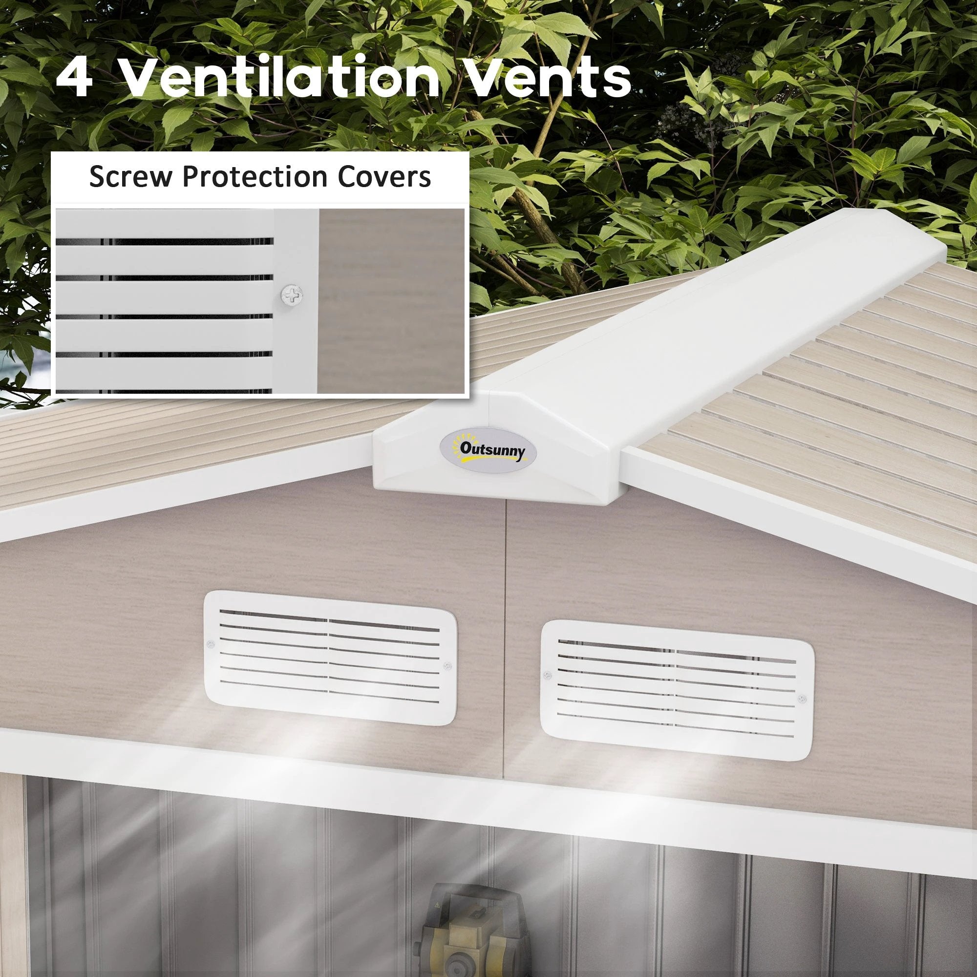 Outsunny Garden Shed Storage Unit with Locking Door Floor Foundation Vent Brown - Garden Shed from Outsunny