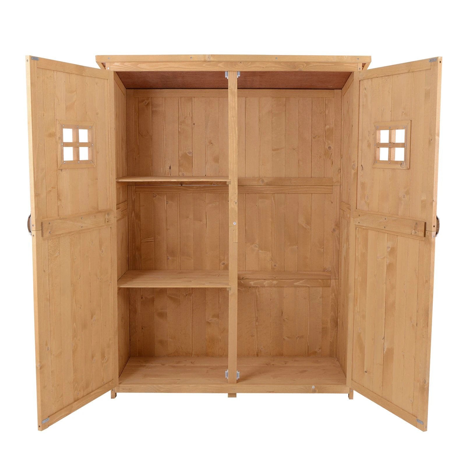 Outsunny Garden Shed W/Double Door, Pine Wood, 127.5Lx50Wx164H cm - Uncategorized Garden Shed