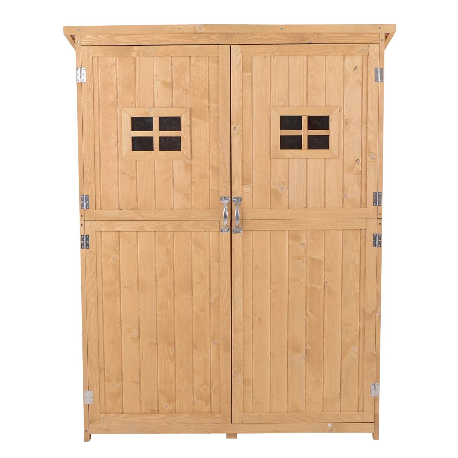Garden Shed W/Double Door, Pine Wood, 127.5Lx50Wx164H cm by Outsunny