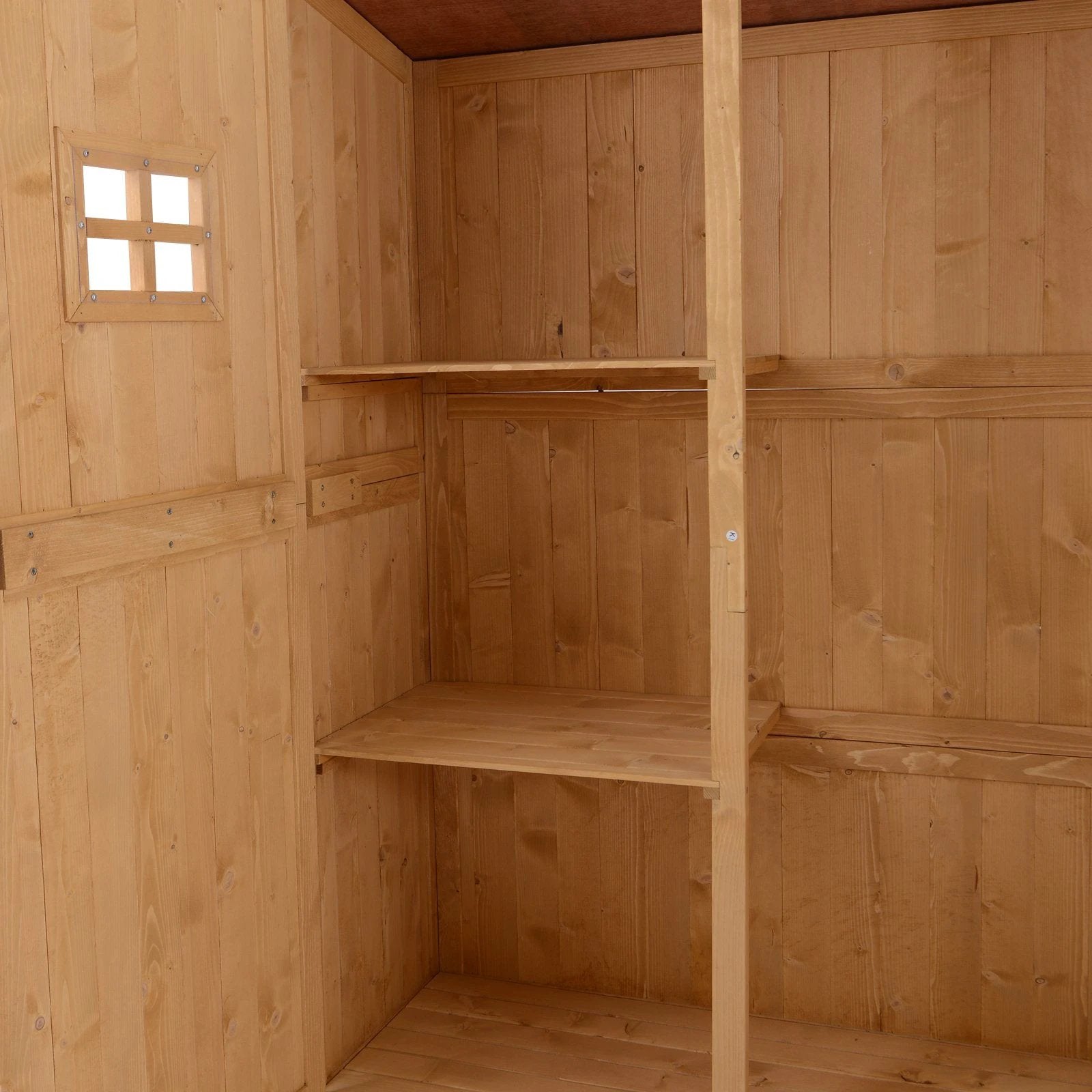 Outsunny Garden Shed W/Double Door, Pine Wood, 127.5Lx50Wx164H cm - Uncategorized Garden Shed