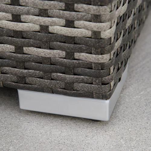 Outsunny 6PC Rattan Corner Sofa Set Table w/ Cushion Grey - Garden Sofa Sets