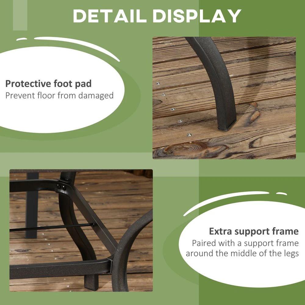 Outsunny Garden Table with Parasol Hole w/ PC Board Tabletop for 4 Persons - Uncategorized Garden Table