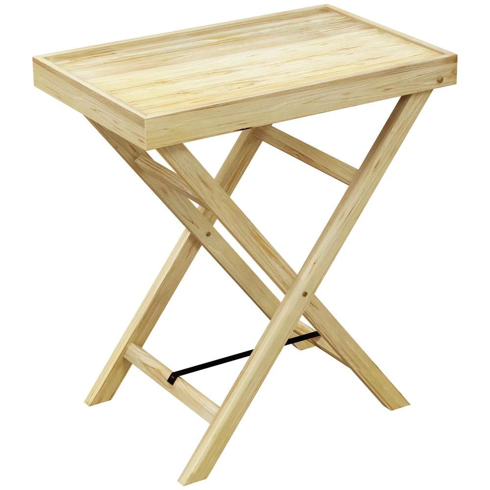 Outsunny Outsunny Wooden Garden Table, Outdoor Side Table 68cmx44cmx75cm, Natural - Uncategorized Garden Table