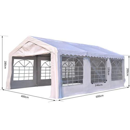 Outsunny Gazebo Marquee Party Tent, Steel Frame-White - Gazebos