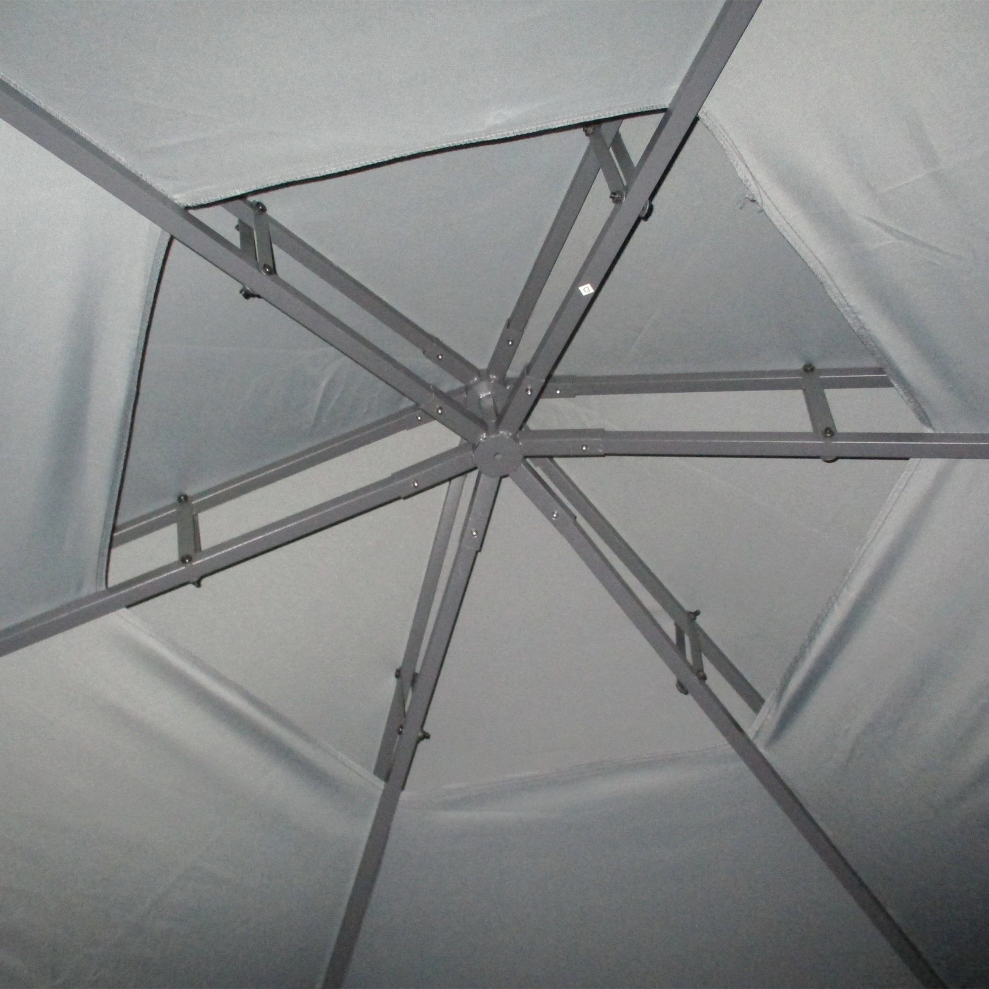 Outsunny Hexagon Gazebo Patio Party Tent Outdoor Garden Shelter 2 Tier Roof & Side Panel - Gazebos