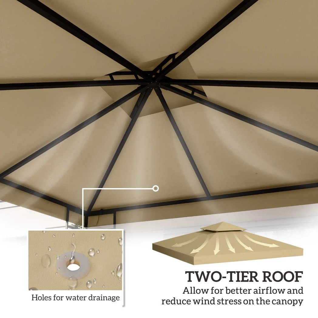 3 x 3(m) Gazebo Canopy Roof Top Replacement Cover Spare Part by Outsunny