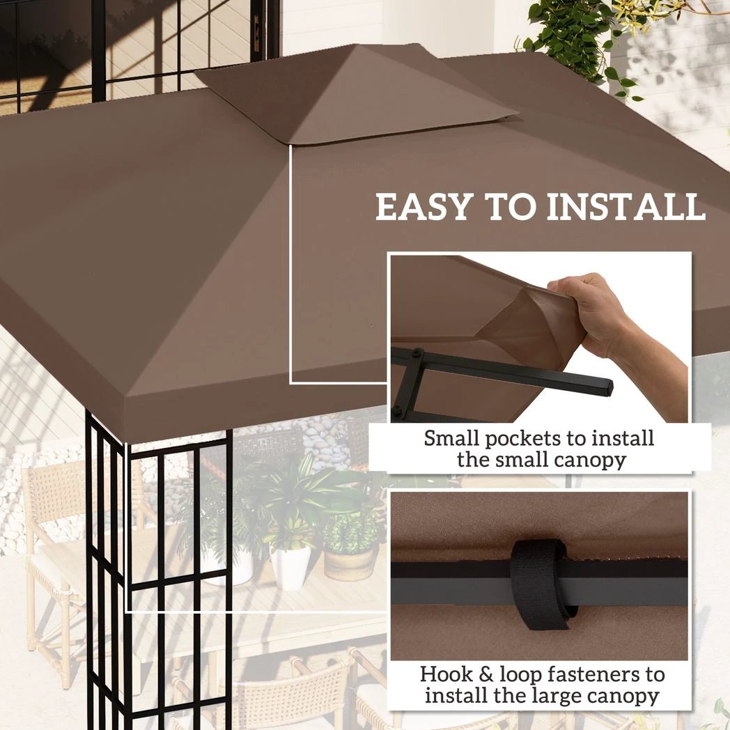 3 x 3(m) Gazebo Canopy Roof Top Replacement Cover Spare Part by Outsunny