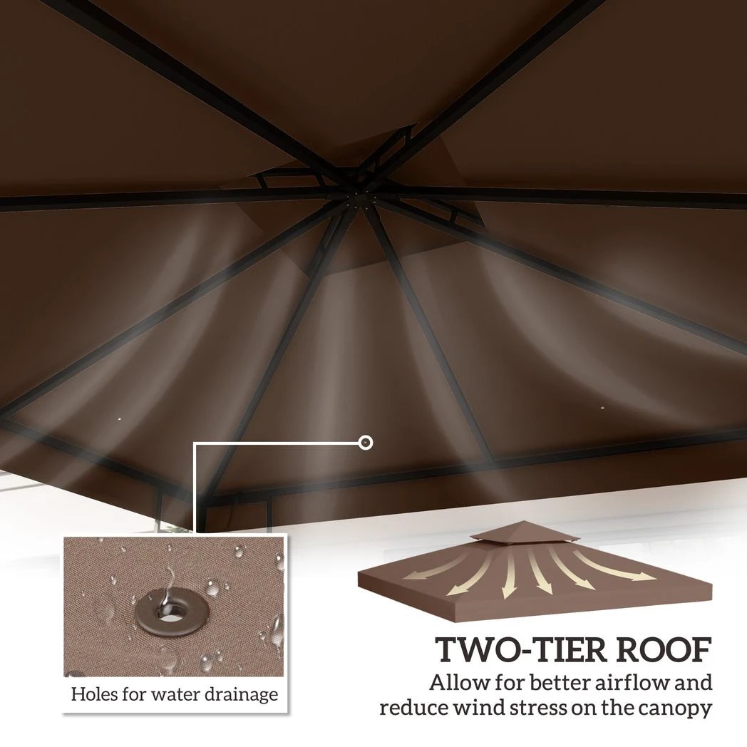 3 x 3(m) Gazebo Canopy Roof Top Replacement Cover Spare Part by Outsunny