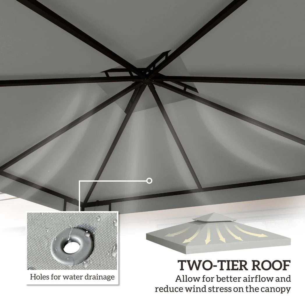 3 x 3(m) Gazebo Canopy Roof Top Replacement Cover Spare Part by Outsunny