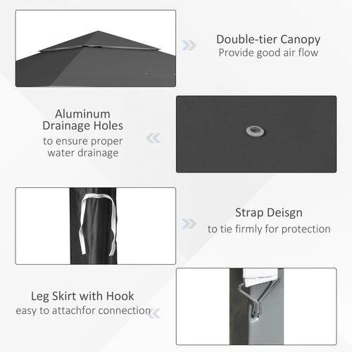 Outsunny 4 x 4m Outdoor Pop-Up Canopy Tent Gazebo Adjustable Legs Bag Dark Grey by Outsunny