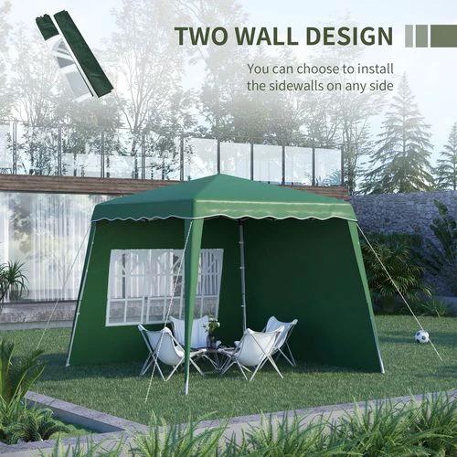 Outsunny 2.4 x 2.4m UV50+ Pop Up Gazebo Canopy Tent with Carry Bag, Green - Gazebos