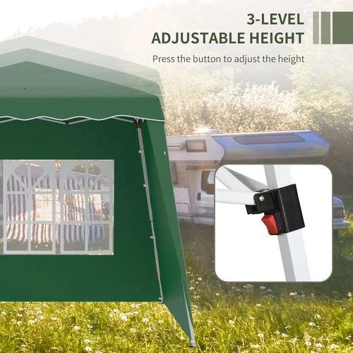 Outsunny 2.4 x 2.4m UV50+ Pop Up Gazebo Canopy Tent with Carry Bag, Green - Gazebos