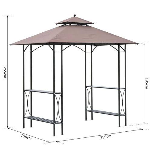 Outsunny 2.5x1.5m BBQ Tent Canopy Patio Outdoor Awning Gazebo Party Sun Shelter - Gazebos