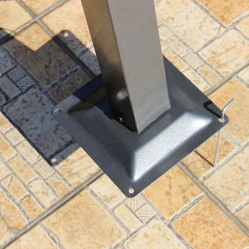 3.5M X 3.5M Metal Pergola Gazebo Awning Retractable Canopy Grey Steel , by Outsunny