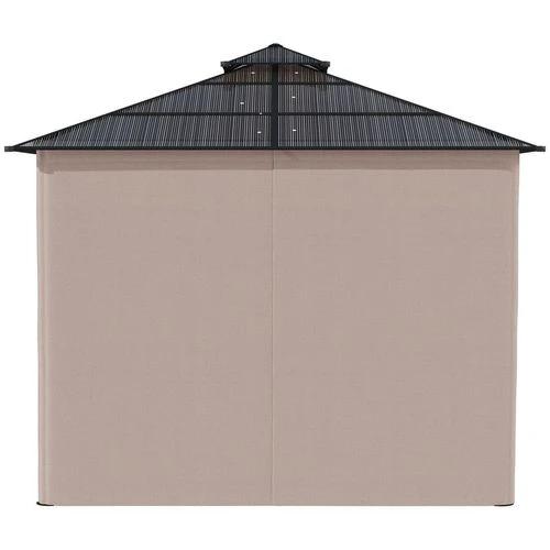 Outsunny 3 x 3 (m) Polycarbonate Gazebo, Hard Top Gazebo with Nettings & Curtains - Gazebos