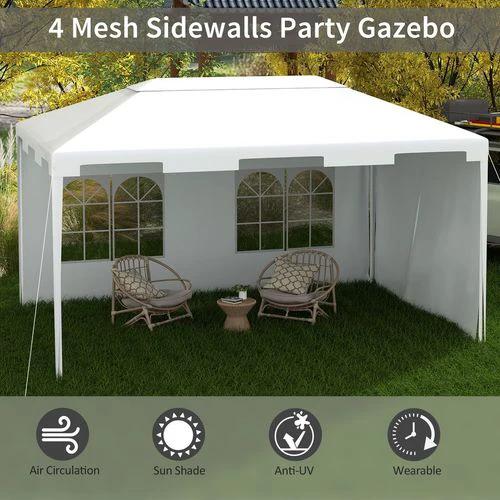 3 x 4 m Garden Gazebo Outdoor Canopy Marquee Party Tent White by Outsunny