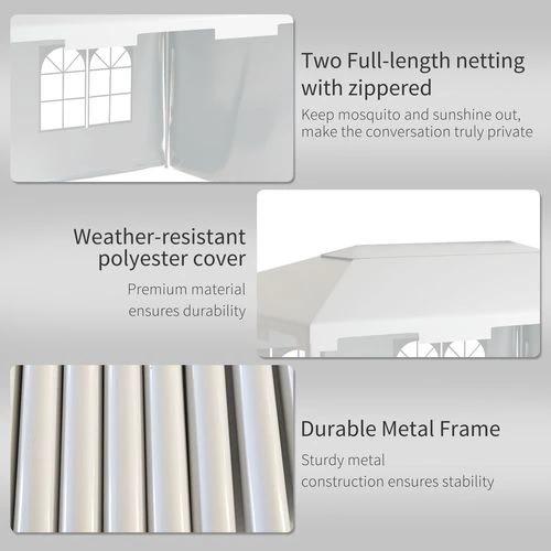 3 x 4 m Garden Gazebo Outdoor Canopy Marquee Party Tent White by Outsunny