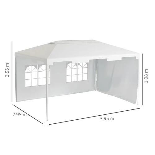 3 x 4 m Garden Gazebo Outdoor Canopy Marquee Party Tent White by Outsunny