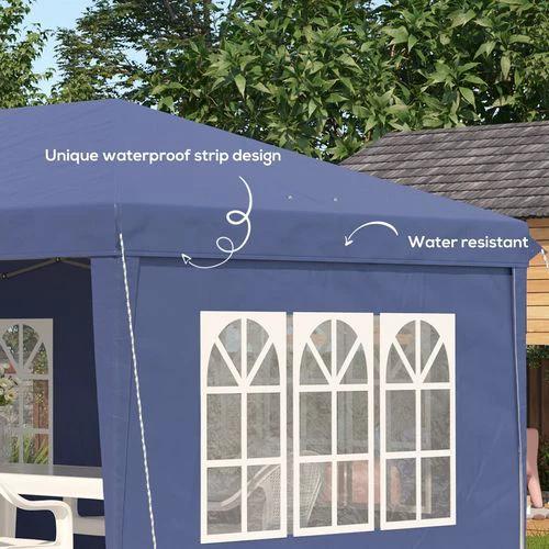 Outsunny 3 x 6m Heavy Duty Gazebo Marquee Party Tent with Storage Bag Blue - Gazebos