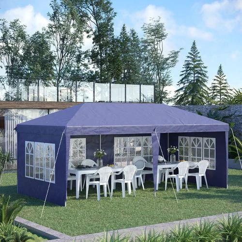 Outsunny 3 x 6m Heavy Duty Gazebo Marquee Party Tent with Storage Bag Blue - Gazebos