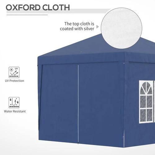 Outsunny 3mx3m Pop Up Gazebo Party Tent Canopy Marquee with Storage Bag Blue - Gazebos
